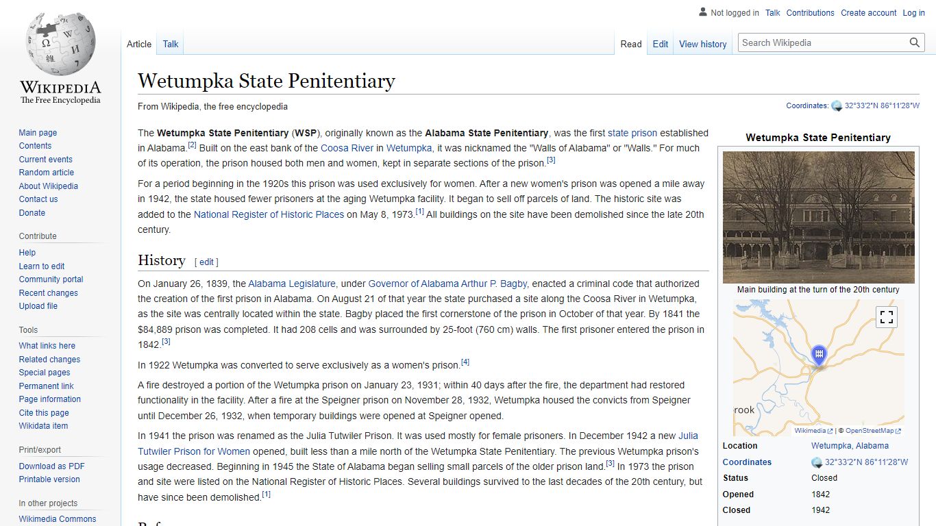 Wetumpka State Penitentiary - Wikipedia